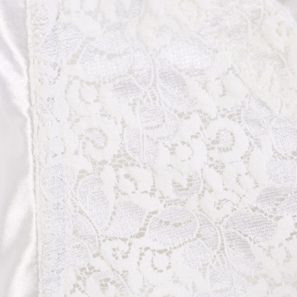 Reworked Victorian Style Ivory Satin Corset Top W/  Ruffles on Bust - S/M - Picture 15 of 15